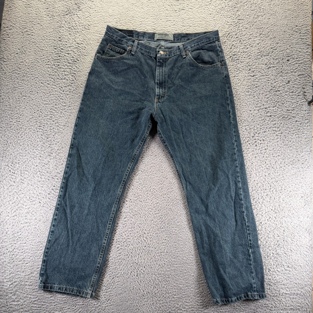 Wrangler Authentics Jeans Men's 38x29 Blue Cotton Denim Straight Travel Workwear